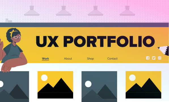 Illustration about an empty UX portfolio