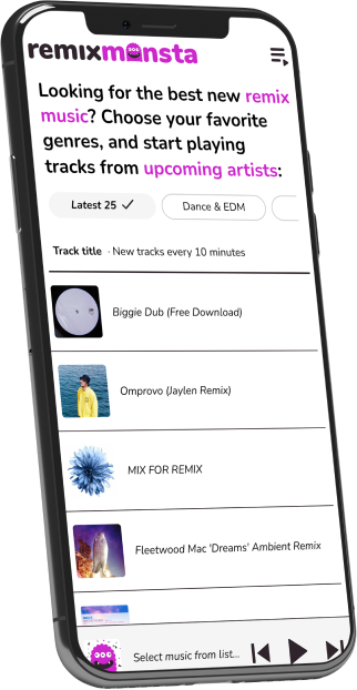 Remixmonsta music app in phone